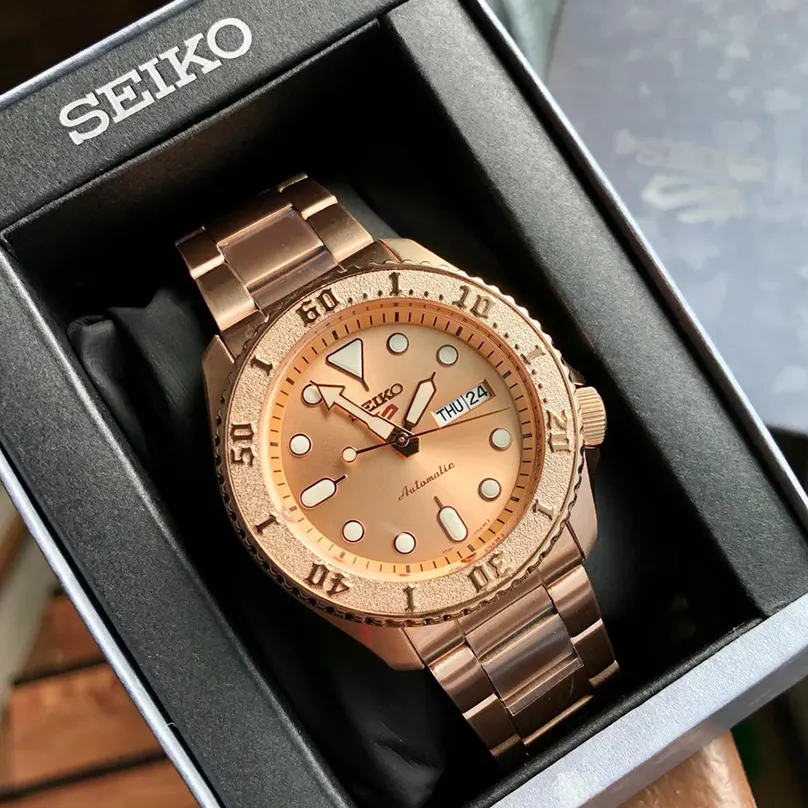 Seiko 5 Sports Automatic Limited Edition Rose Gold Men's Watch- SRPE72K1